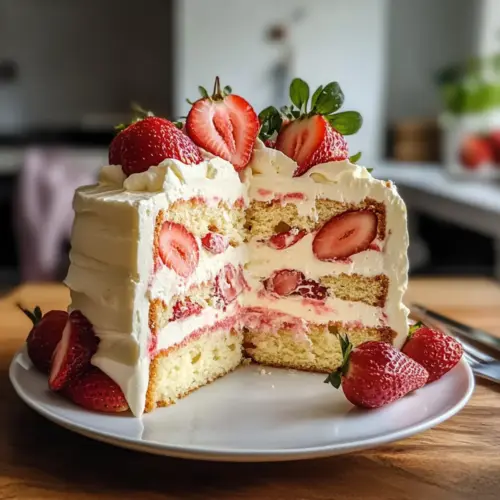 Erdbeer Mascarpone Torte mit weißer Schokolade